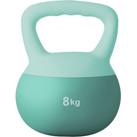 SOGES Kettlebells Soft 8kg Kettlebell Professionale Kettlebell Silenzioso e Morbido Manubrio Fitness per Allenamento a Casa Palestra Allenamento della Forza, Verde Chiaro