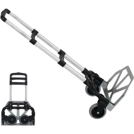 Soges Klappwagen flach,Rollwagen Transporthilfe Paketwagen für Baustoffe und Lebensmittel,faltbar, max.Tragkraft bis 60 kg, 38,5 x 39 x 99,5cm,Schwarz