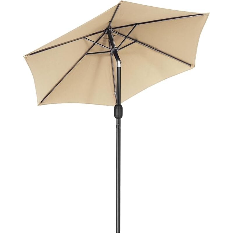 Soges - parasol ø 224 cm, parasol de jardin inclinable, parasol de terrasse, parasol de plage, parasol à manivelle avec protection uv, adapté aux