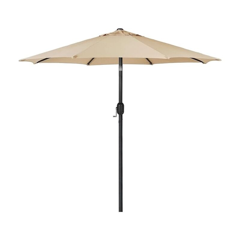 Soges - Parasol, Droit, Octogonal, Inclinable, Diamètre 2.64m, Toile Polyester, Extérieur, Terrasse, Jardin, Balcon, Plage, Piscine, Beige( sans