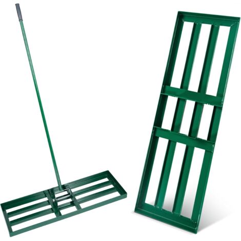 SOGES Rasenrechen mit 2 Meter langem Stiel, Gartenabzieher für Hof, Garten, Golfplatz, 75 x 25 x 200 cm