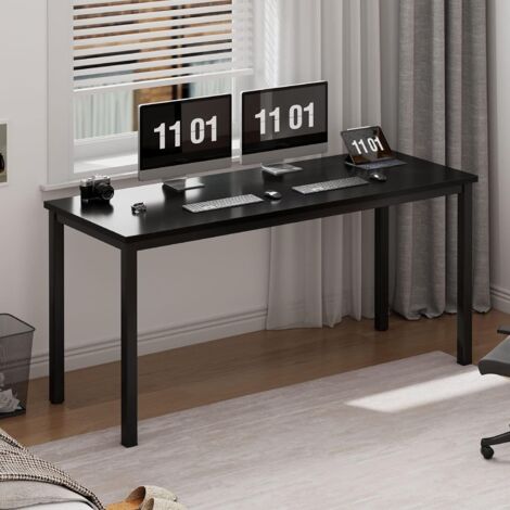 SOGES Scrivania per computer piccola 120 x 60 x 75 cm, scrivania per PC, scrivania da ufficio, scrivania angolare per ufficio domestico,Nero