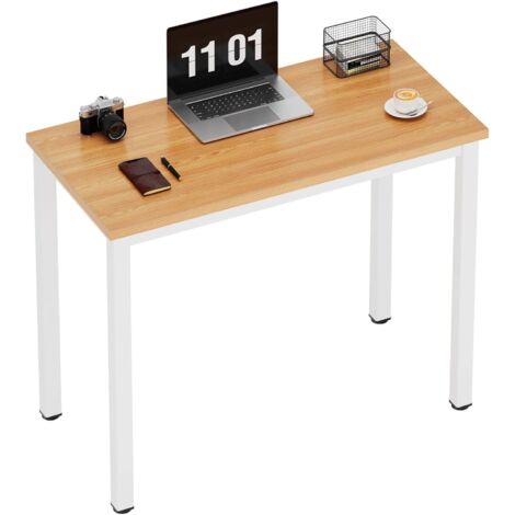 SOGES Scrivania per computer piccola 80 x 40 cm, scrivania per PC, scrivania per ufficio, scrivania angolare per ufficio domestico,bianco teak