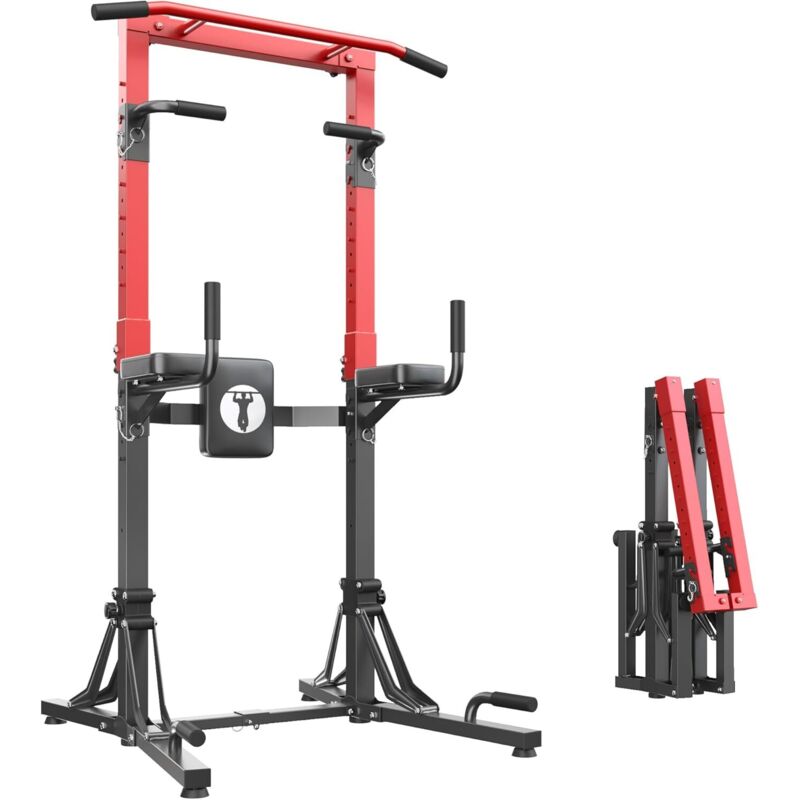 SOGES Station de musculation multifonctionnelle pliable avec barre de traction réglable et chaise romaine réglable pour la gymnastique au poids du