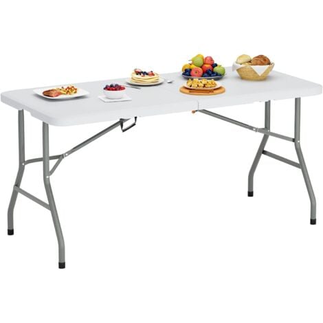 soges Table pliante 60 x 27,9 pouces, table utilitaire pliante d'extérieur Portal pour jardin, plage, camping, pique-niques, barbecues, fête, résistant aux intempéries, sans assemblage et facile à tra