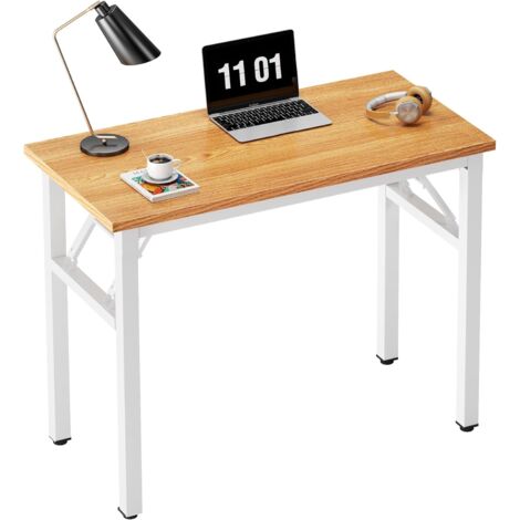 Soges – Table pliante bureau d'angle 80x40x76cm – Panneau MDF haute qualité – Cadre acier pour solidité – Bureau à domicile et espace de travail