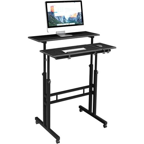 soges Verstellbarer Computertisch Laptoptisch Mobiler Schreibtisch PC-Tisch Notebooktisch Laptopständer