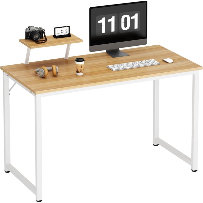 Soges - Bureau Ordinateur Table 80x40 cm Informatique Meuble de Bureau pour Ordinateur pour Salle à Manger, Salon, Cuisine, Érable