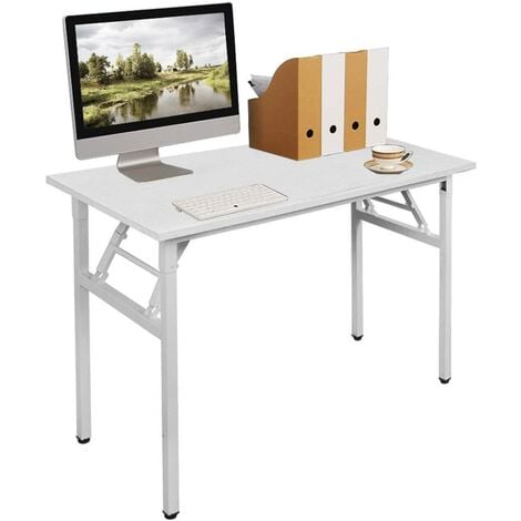 SogesHome Schreibtisch Klappbar Computertisch 100 x 60 x 75 cm PC Schreibtisch Schreibtisch Büroarbeitsplatz für Home Office Verwendung Schreibtisch Esstisch Konferenztisch