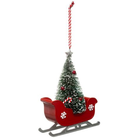 Soggetto natalizio abete slitta albero 15 cm - Feeric lights & christmas