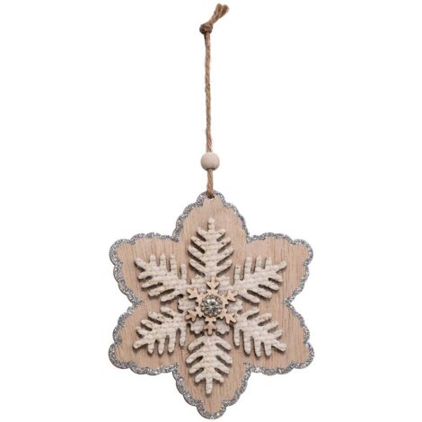 Soggetto natalizio in legno con fiocco di neve della lapponia - Feeric lights & christmas