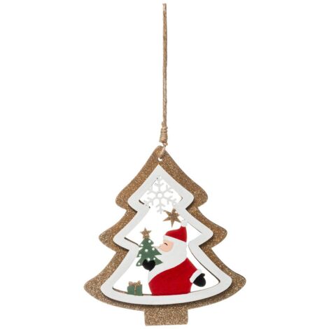 Soggetto natalizio in legno santa claus glitter reindeer 2 assortimento - Feeric lights & christmas