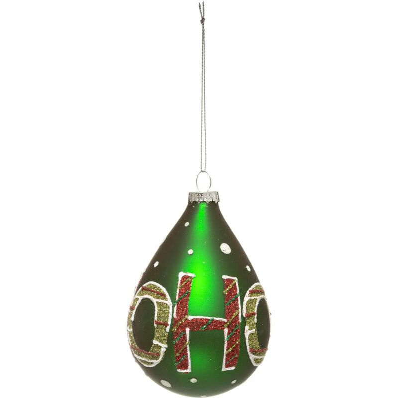 Image of Fééric Lights And Christmas - Soggetto natalizio in vetro 8 cm drop ho 2 assortimenti - Feeric lights & christmas - Verde