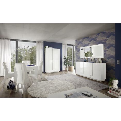 Soggiorno Ares linea Sax in finitura Bianco Lucido