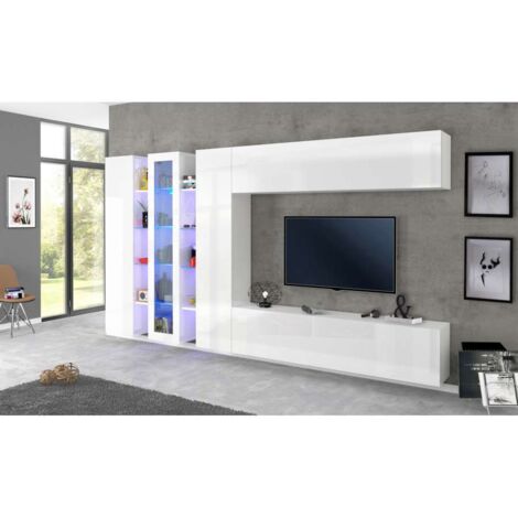 Soggiorno Moderno Da 340Cm Maruska Bianco Lucido