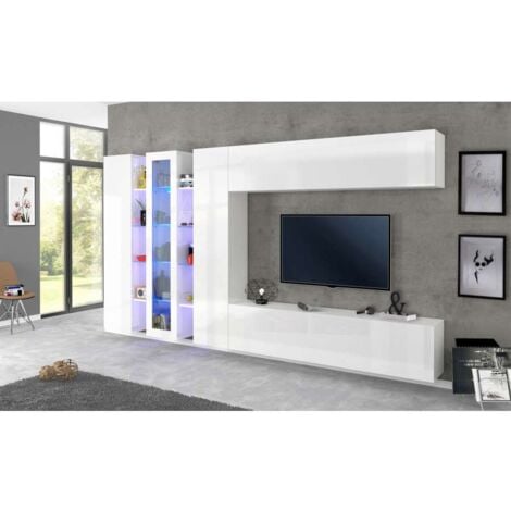 Soggiorno Moderno Da 340Cm Maruska Bianco Lucido