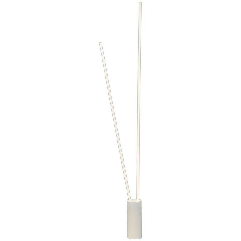 Mantra - Lampada da terra a 2 luci, led 44W, 3000K, 2600lm, dimmerabile, bianco, 3 anni di garanzia