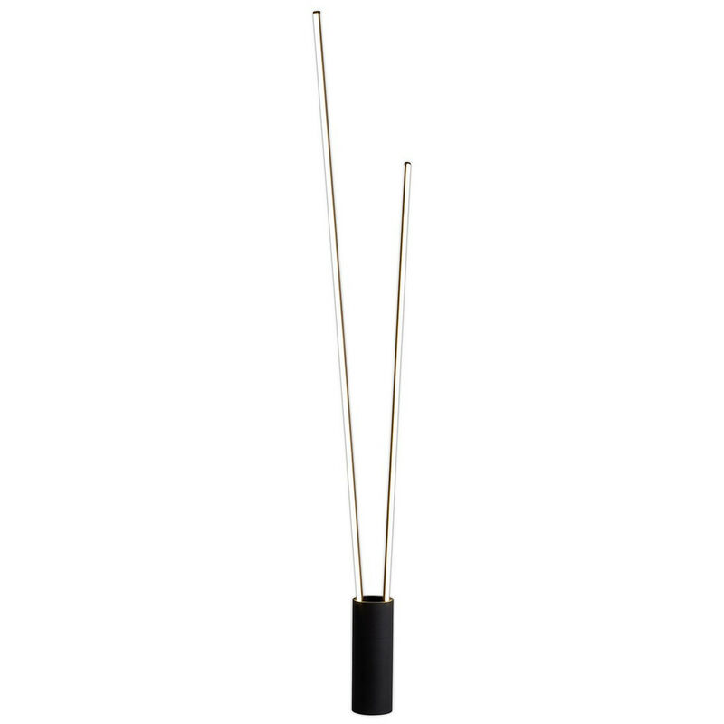 Lampada da terra a 2 luci, led 44W, 3000K, 2600lm, dimmerabile, nero, 3 anni di garanzia