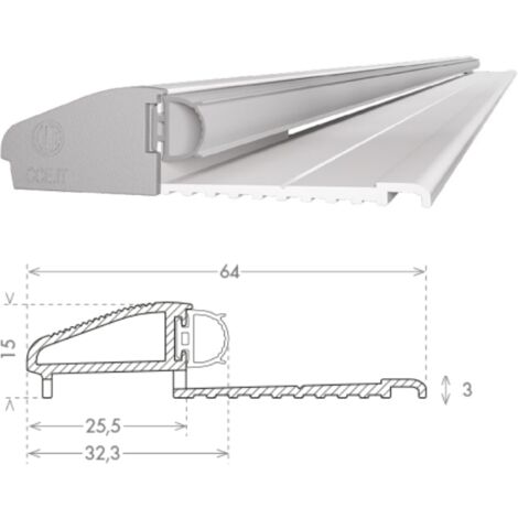 Profilo Di Transizione Per Porte RANJIMA In Alluminio Argento: 0,9 M X 43 Mm, Collega Pavimenti Di Altezza 5-12 Mm, Antiruggine E Antigraffio