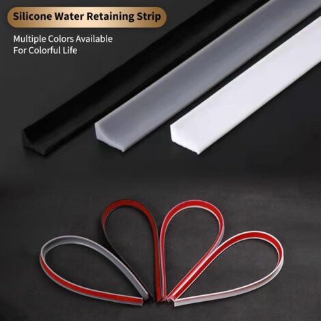 Soglia doccia in silicone, striscia impermeabile pieghevole da 200 cm, guarnizione doccia, guarnizione doccia per parete in vetro, soglia doccia in silicone per pavimento doccia (nero)