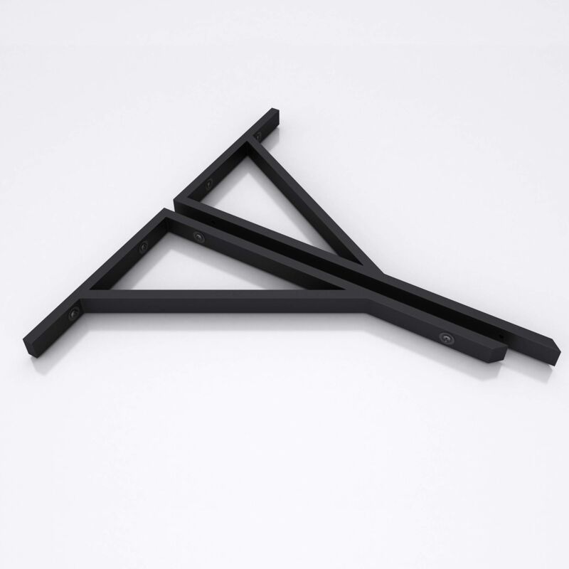 Doporro Équerre de Fixation Plan de Toilette Étagère Tablette Murale Porte-Serviette en Acier Inoxydable 1 Pièce Noir 45cm WH02