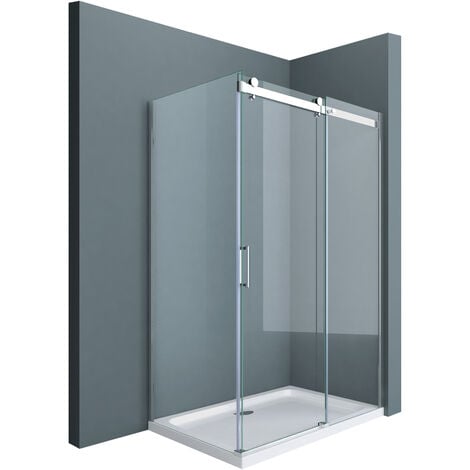 Sogood Cabine de douche avec porte coulissante Ravenna17 verre ESG transparent 8mm avec revêtement NANO