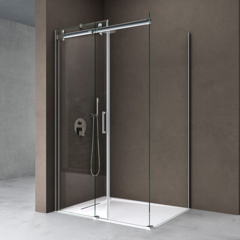 Sogood - doporro Cabine de douche 70x120 avec bac à douche paroi de douche avec porte coulissante Ravenna17 70x120x195cm verre esg transparent 8mm