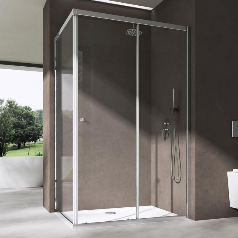 Sogood - doporro Cabine de Douche Verre de Sécurité Transparent 6mm avec Revêtement nano 80x100x190cm Ravenna16L k