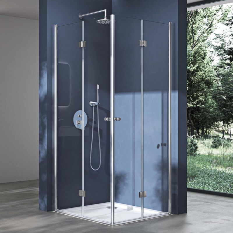 Sogood - Cabine de Douche Pliable 120x80 Porte de Douche Pliante Design Ravenna26K avec Receveur de Douche Paroi Rabattanble en Verre Transparent