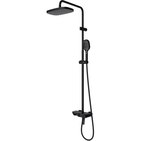 Sogood Colonne de douche avec robbinetterie robinet mitigeur de douche noir douche de tête