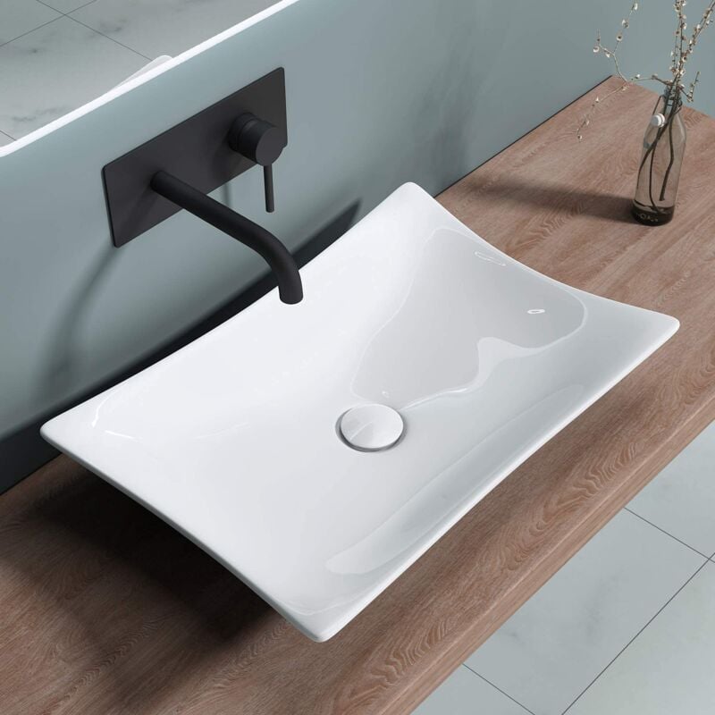 Doporro - Sogood Lavabo vasque à poser blanc 56,5cm lave main Bruxelles910 56,5x38x11cm
