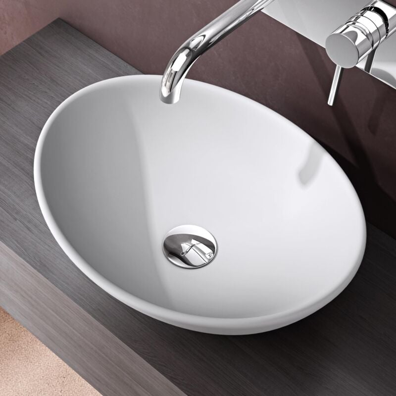Doporro - Lavabo vasque à poser blanc mat 42cm lave main en céramique Bruxelles205 42x34x14,5cm
