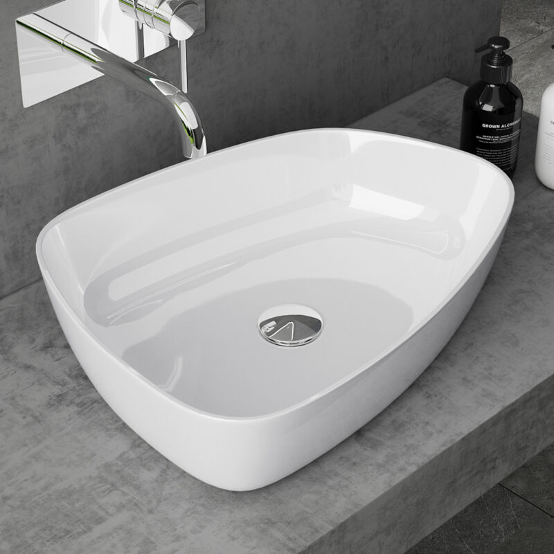 Doporro - Lavabo Vasque à Poser Blanc 50cm Lave Main Colossum806 51x39x12 cm