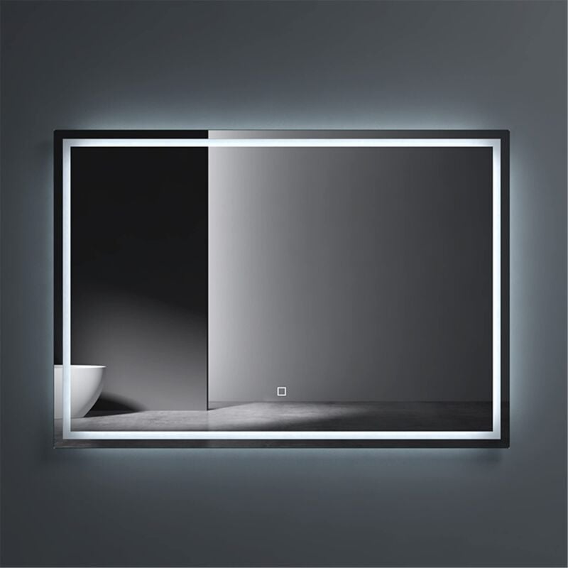 Doporro - Miroir de Salle de Bains Lumineux avec Éclairage led Glace Éclairé Interrupteur Tactile 100x60 cm