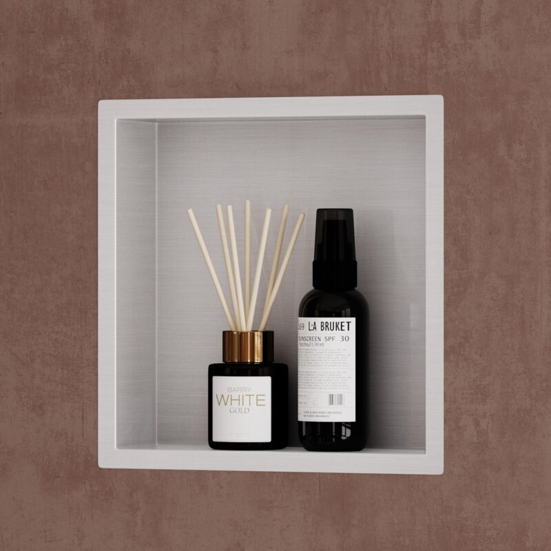 Niche de Douche à Carreler Argent 30x30cm Étagère Murale à Encastrer en Acier Inoxydable 1 Pièce - Doporro