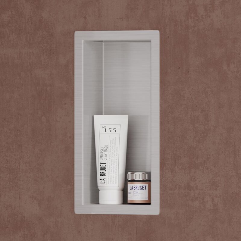 Niche de Douche à Carreler Argent 15x30cm Étagère Murale à Encastrer en Acier Inoxydable 1 Pièce - Doporro