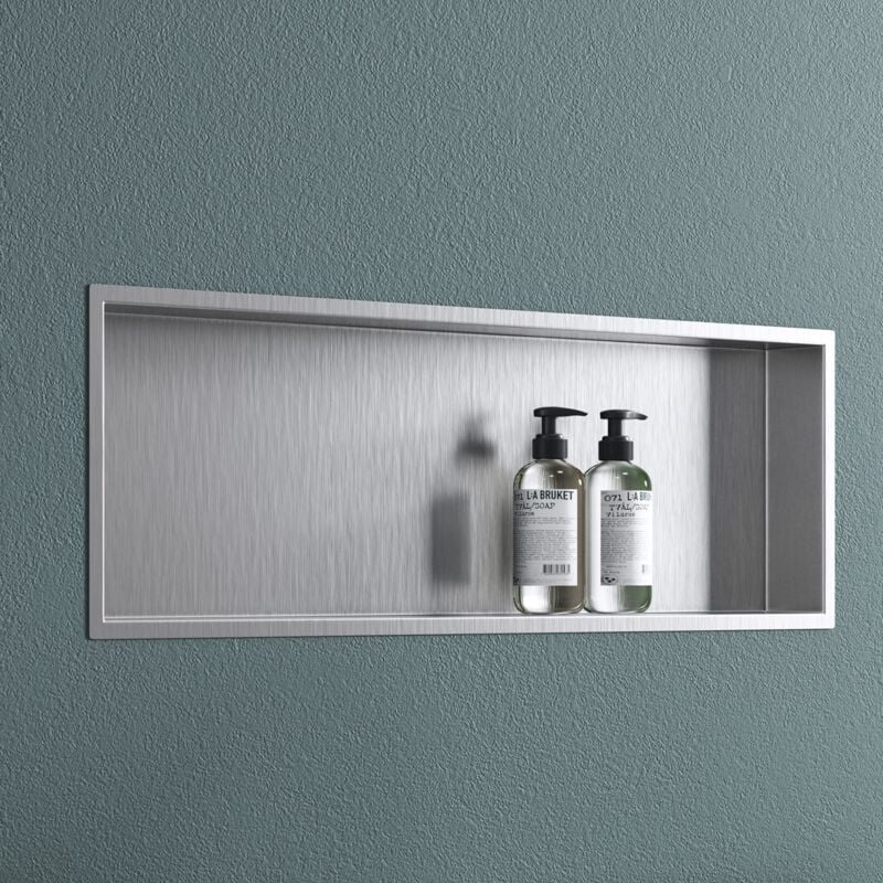 Niche de Douche à Carreler Étagère Murale à Encastrer en Acier Inoxydable 1 Pièce Argent 30x90cm - Sogood