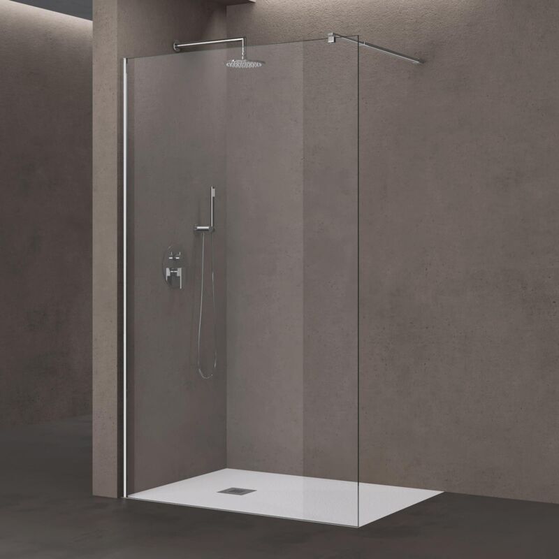 Paroi de Douche à L'italienne Transparent 70cm Pare-Douche Verre de Sécurité 10mm Bremen02K 70x200cm avec Stabilisateur en Acier Inoxydable - Doporro