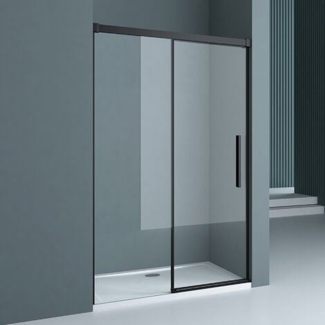 Sogood® Porte de douche coulissante pour niche paroi de douche transparente verre de sécurité avec revêtement anti-calaire Teramo12
