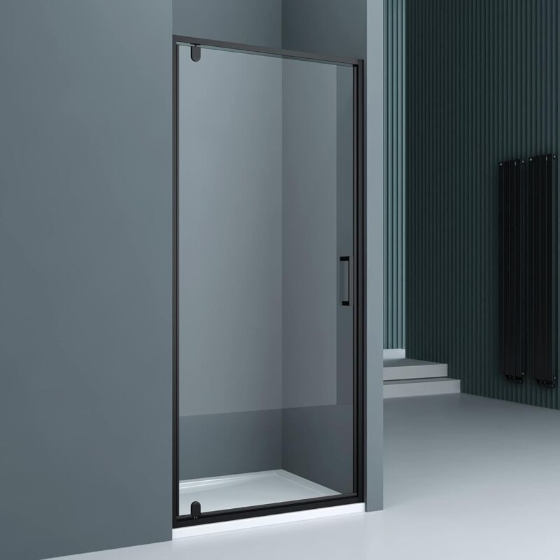 Porte de Douche Pivotante pour Niche Paroi de Douche Transparente Verre de Sécurité avec Revêtement Anti-calaire Teramo61K 80x200cm - Transparent |
