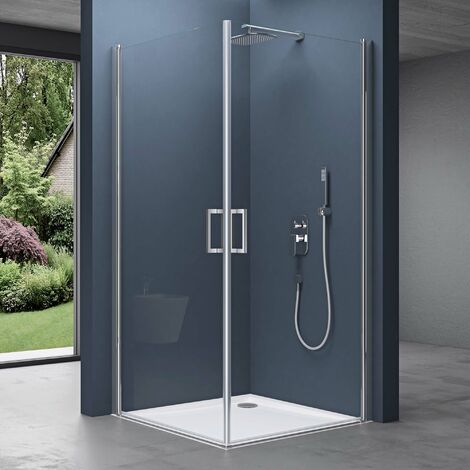 Sogood Portes de douche transparent autolevantes 70x90 paroi de douche Ravenna24 pare douche avec bac à douche 70x90x195cm