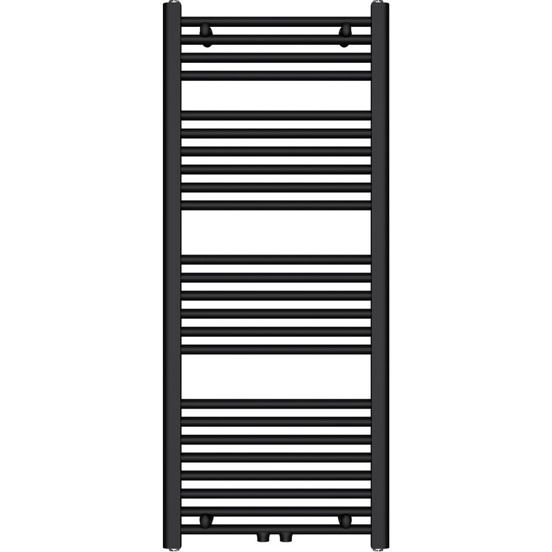 Sogood - Radiateur de Salle de Bain Sèche-Serviette 120x50cm Radiateur Tubulaire Vertical Chauffage à Eau Chaude Gris-Noir - Noir-Gris
