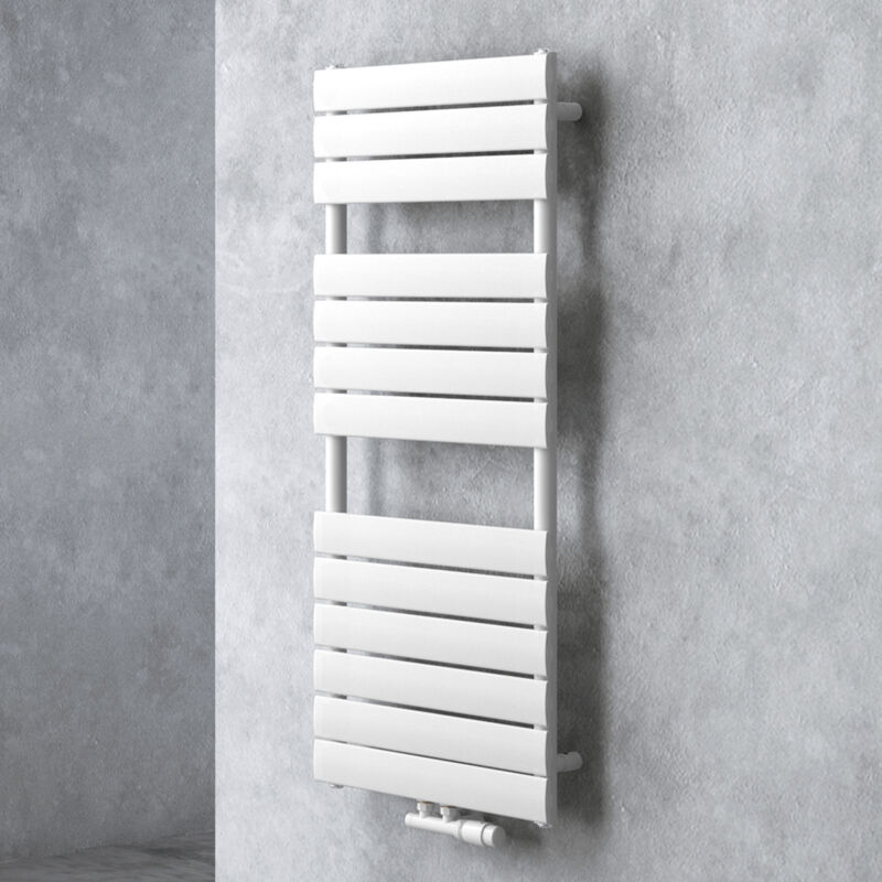 Doporro - Radiateur de Salle de Bain Sèche-Serviette 120x50cm Radiateur à Eau Chaude Vertical Blanc Sèche-serviettes de Salle de Bains fh