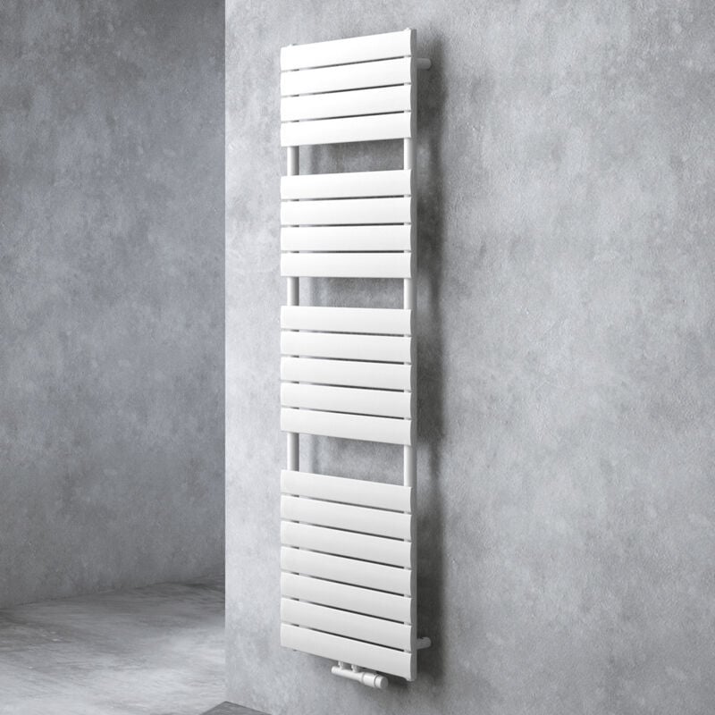 Doporro - Radiateur de Salle de Bain Sèche-Serviette 180x50cm Radiateur à Eau Chaude Vertical Blanc Sèche-serviettes de Salle de Bains fh