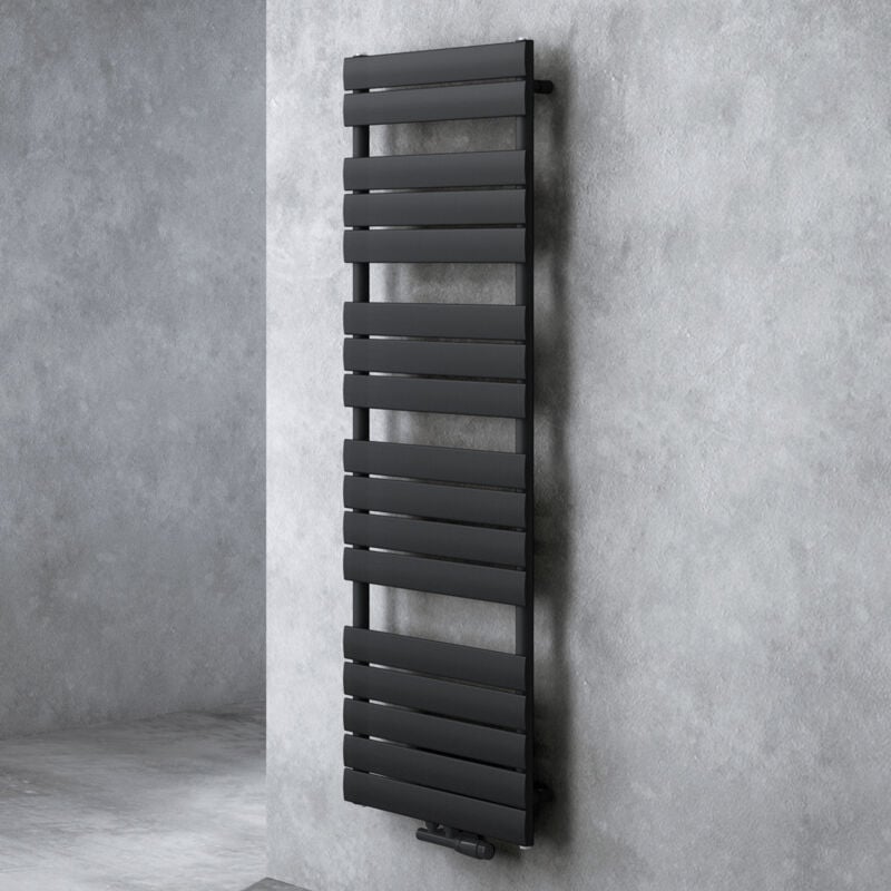 Doporro - Radiateur de Salle de Bain Sèche-Serviette 160x60cm Radiateur à Eau Chaude Vertical Gris-Noir Sèche-serviettes de Salle de Bains fh