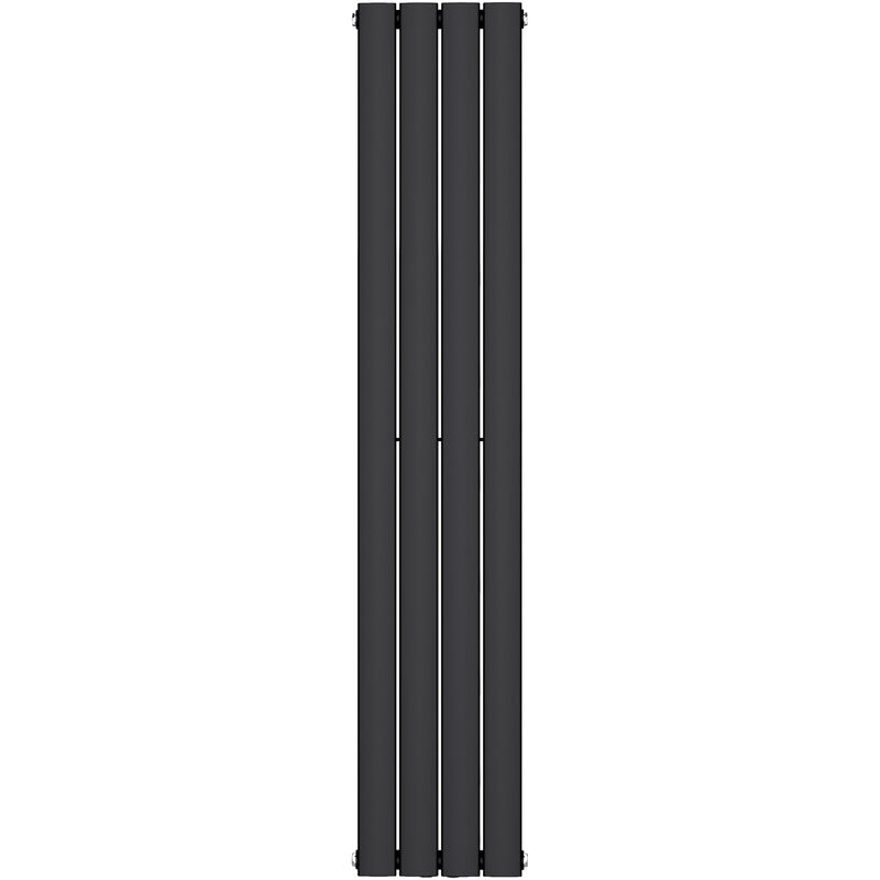 Sogood - Radiateur pour Chauffage Central Radiateur à Eau Chaude Design Vertical Panneau Double Couches Noir-Gris 160x31cm - Noir-Gris