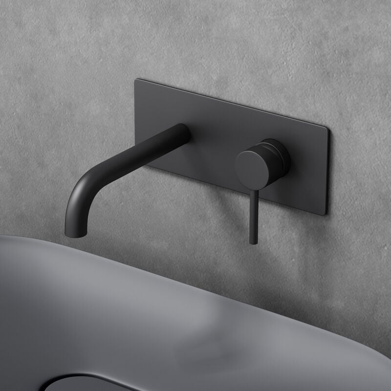 Sogood - Robinet encastré mitigeur moderne pour lavabo et vasque noir mat WA112 - Noir mat