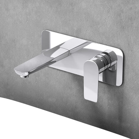 Sogood® Robinet encastré mitigeur moderne pour lavabo et vasque chromé WA118
