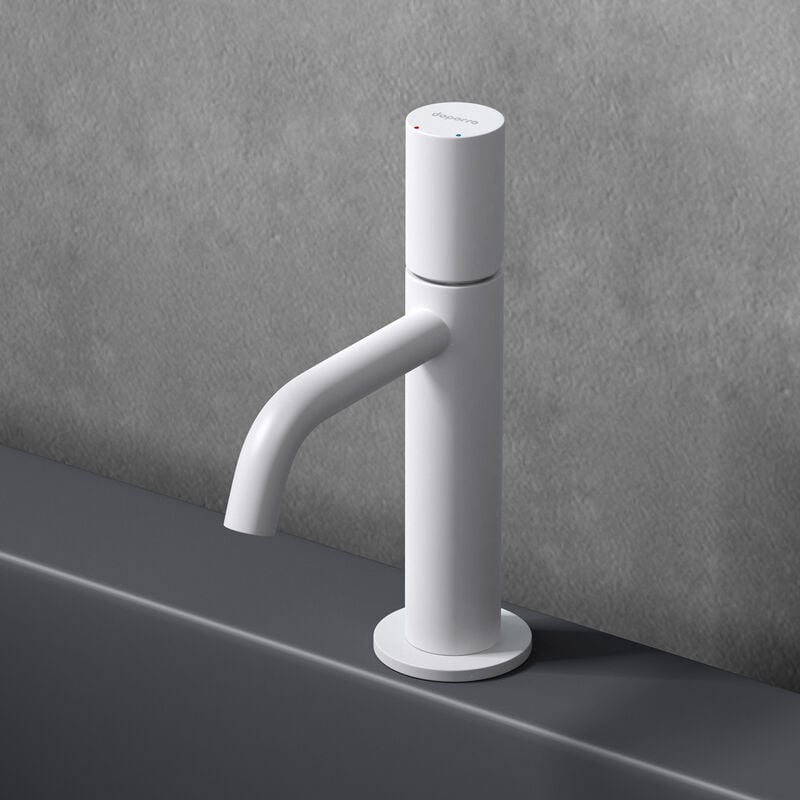 Doporro - Sogood Robinet mitigeur blanc mat design minimaliste 20,7 cm robinet de salle bains pour lavabo et vasques - Blanc