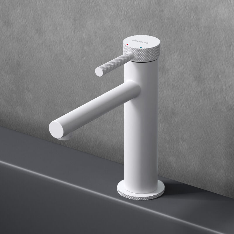 Sogood - Robinet mitigeur blanc mat pour lavabo ou vasque design 18,1cm - Blanc